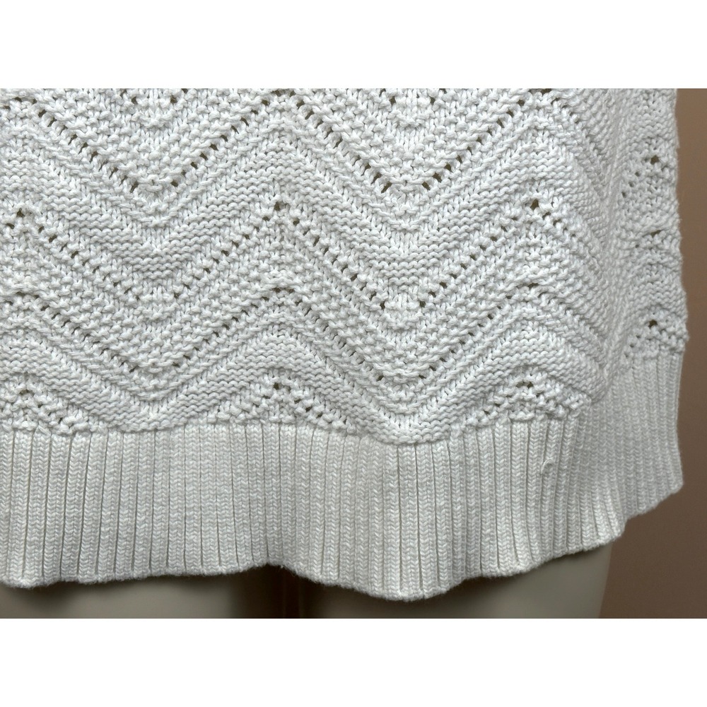 Soft Surroundings Womens White Knit Ruffle Cap Sleeve Top Size M Whimsy Romantic - Picture 7 of 10